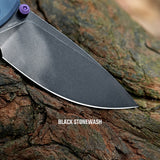 Porcupine Thumb Stud | Blue G10 + Blackwash 14C28N - A2627