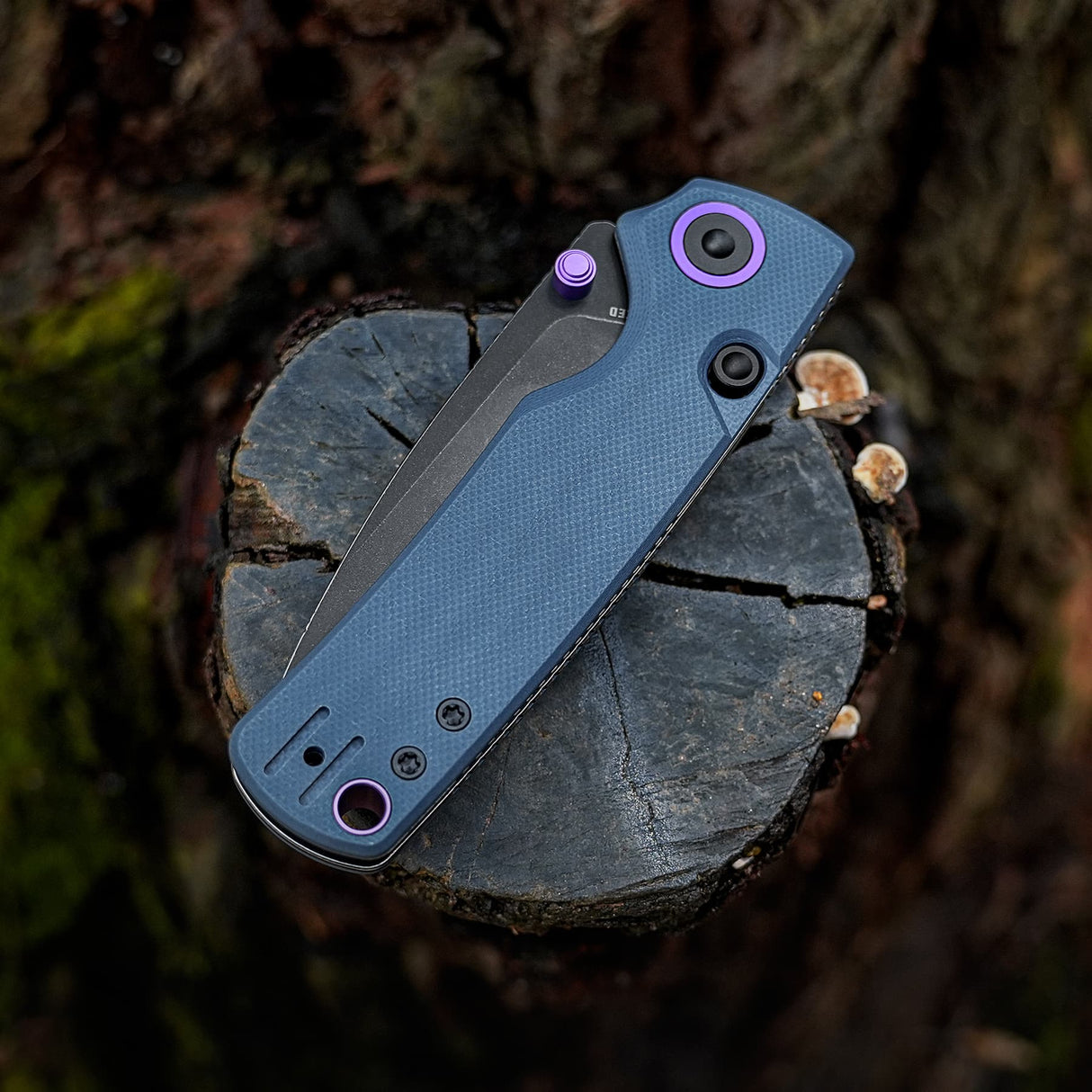 Porcupine Thumb Stud | Blue G10 + Blackwash 14C28N - A2627