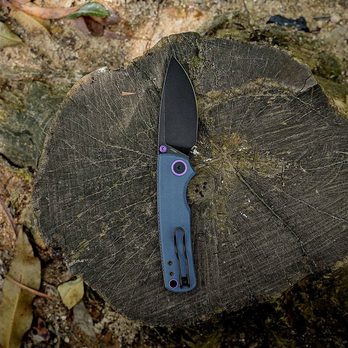 Porcupine Thumb Stud | Blue G10 + Blackwash 14C28N - A2627