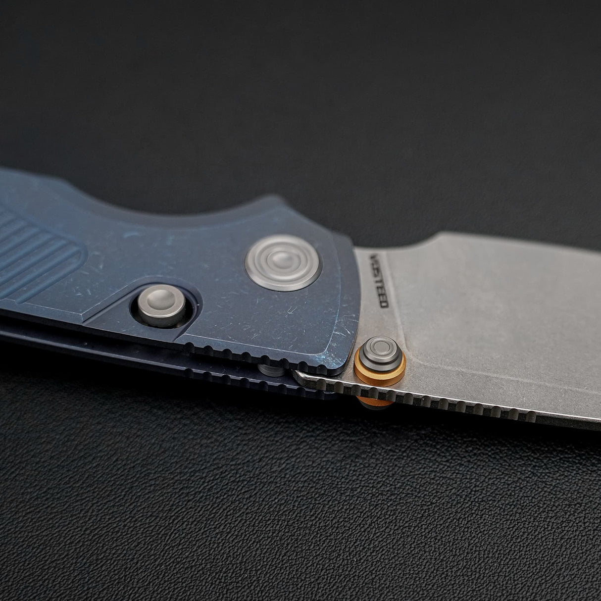 Porcupine TiSlim | Blue Ti + Stonewash 154CM - A4803