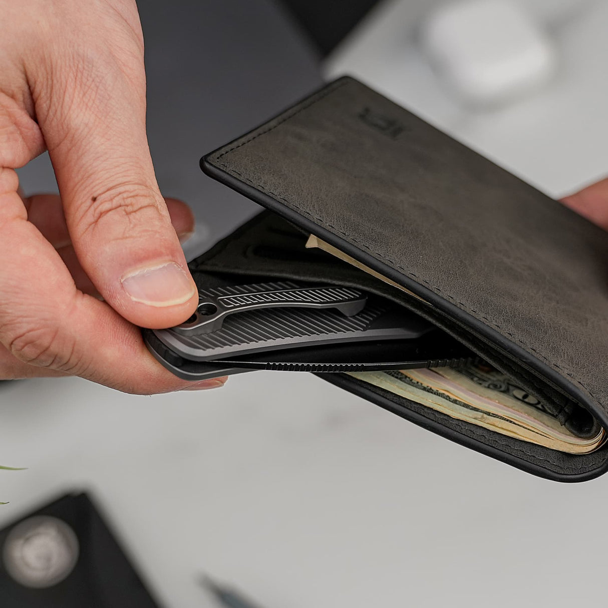 Porcupine TiSlim | Dim Grey Ti + Blackwash 154CM - A4804