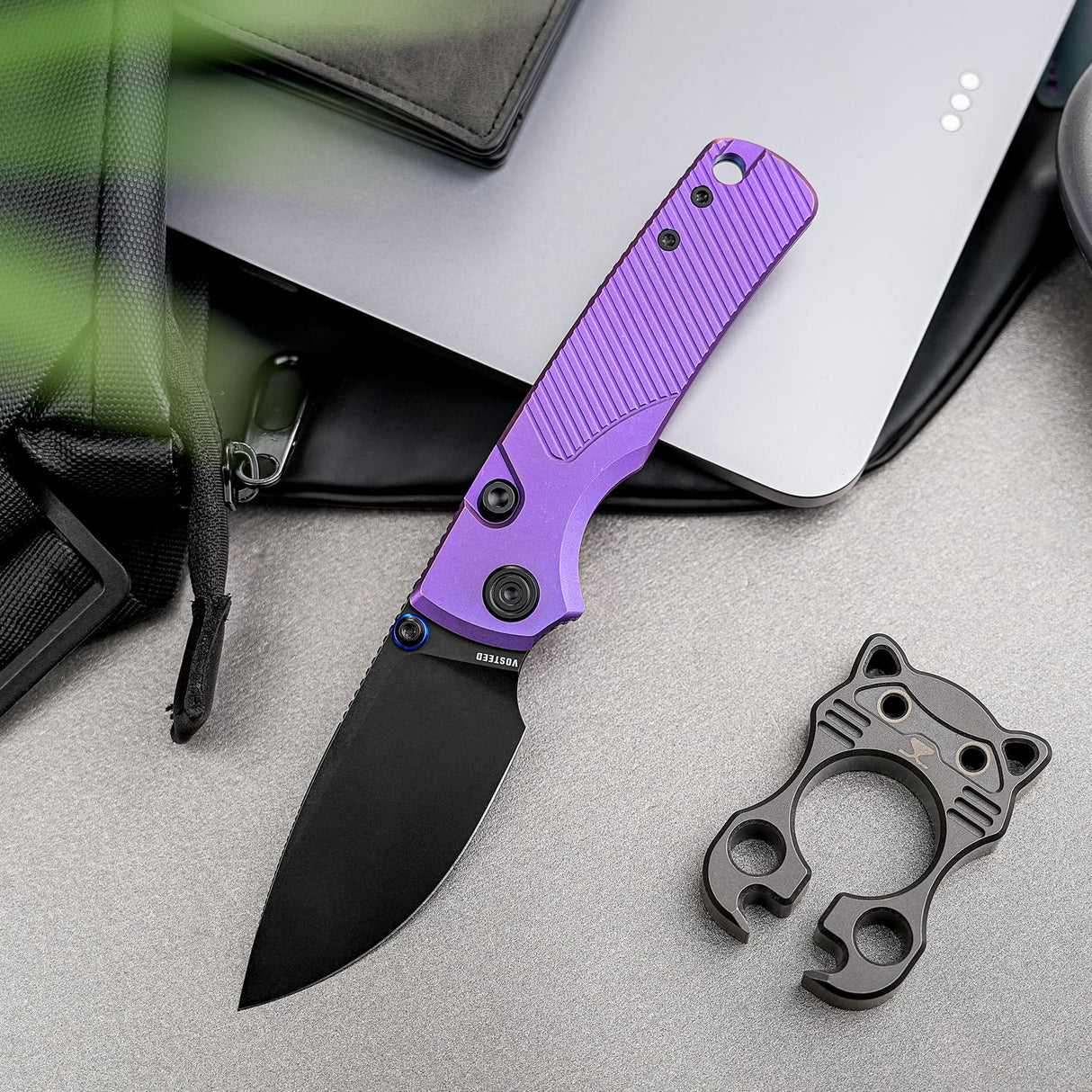 Porcupine TiSlim | Rebecca Purple Ti + Blackwash 154CM - A4812