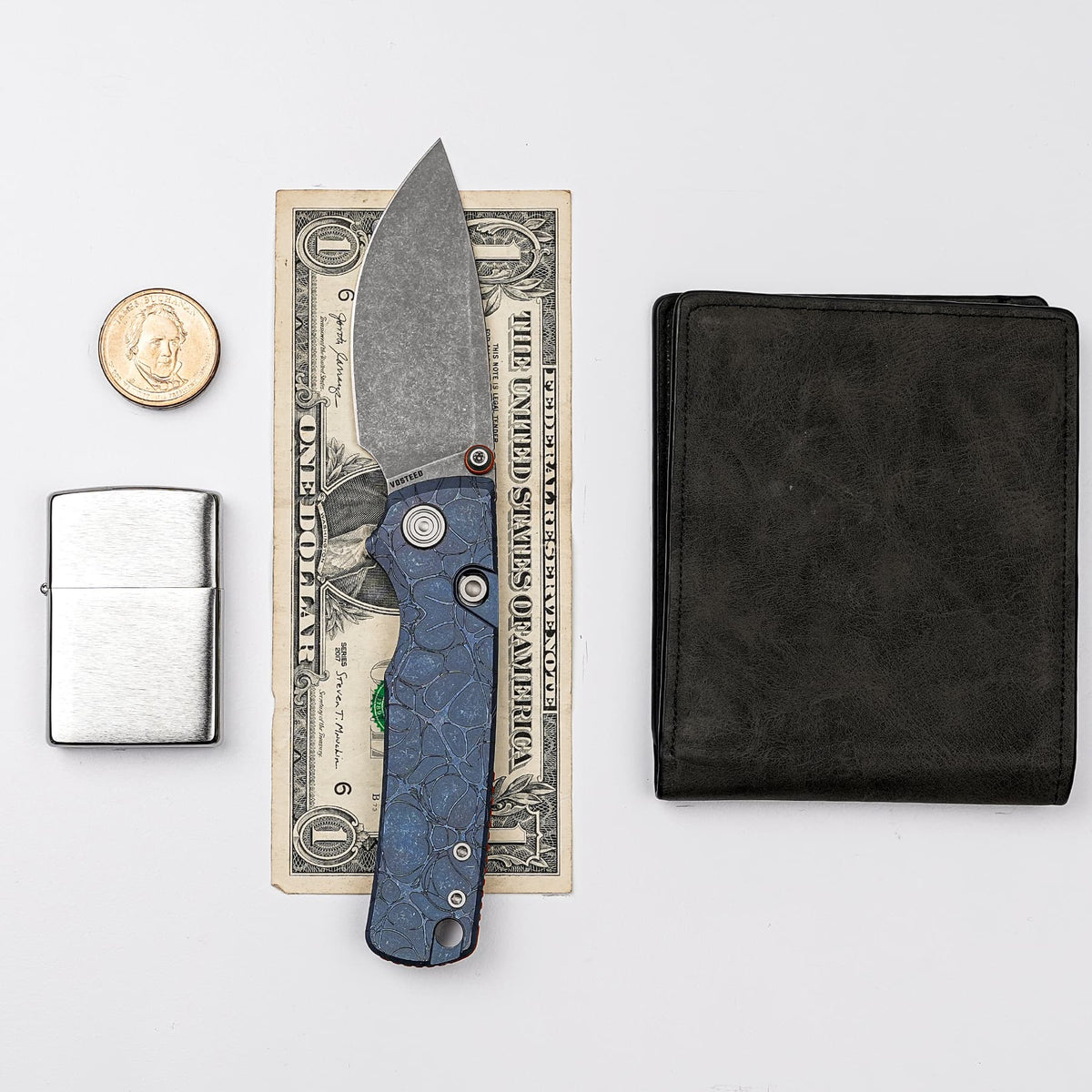 Porcupine TiSlim | Acid Wash Blue Ti + Acid Stonewash S90V - A4814