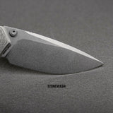 Psyop 299 | Natural Norplex UltreX Micarta™ Engraved Ti Bolster + Stonewash S35VN - A2232