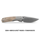 Psyop 299 | Natural Norplex UltreX Micarta™ Engraved Ti Bolster + Stonewash S35VN - A2232