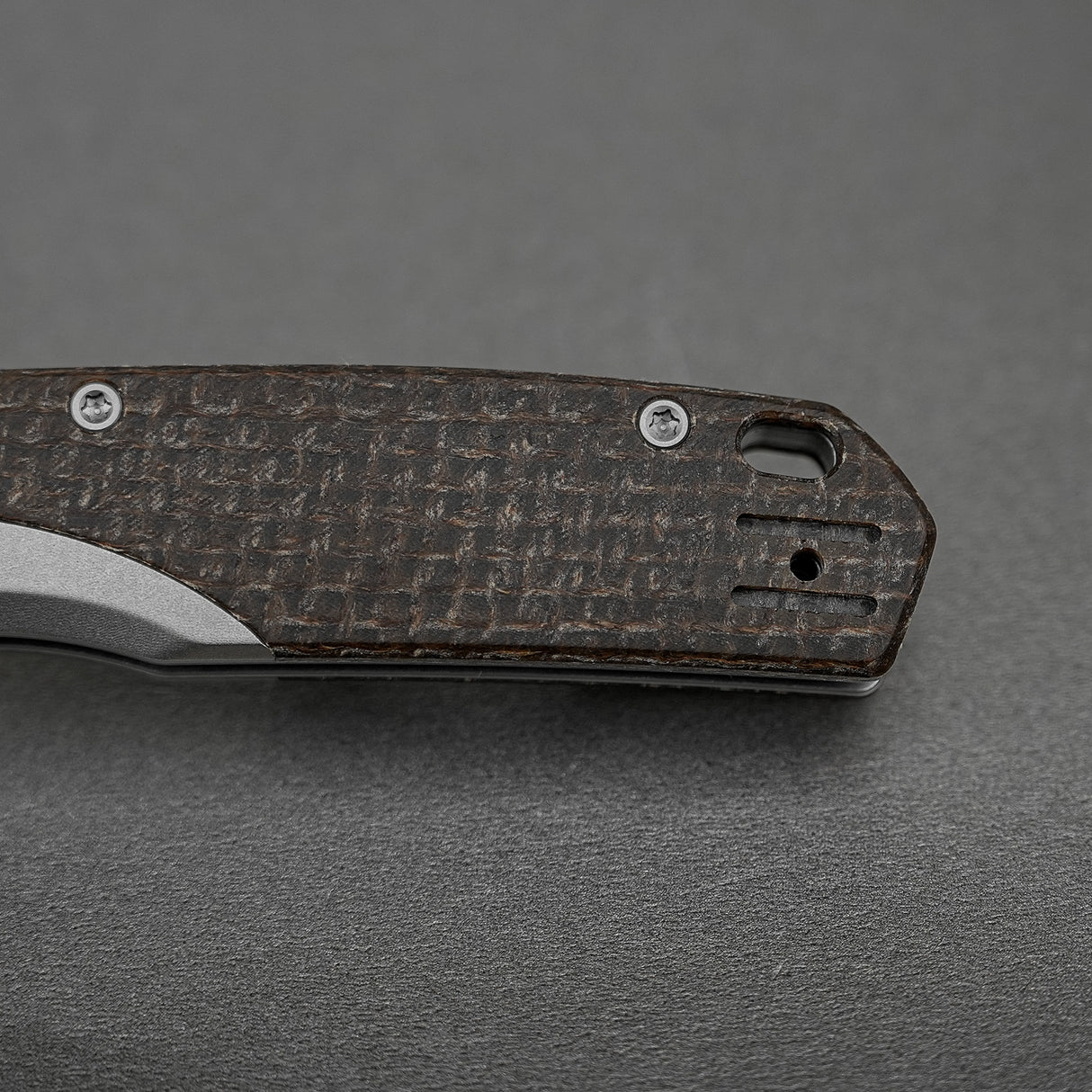 Psyop 299 | Brown GID Micarta™ Ti Bolster + Satin S35VN - A2238