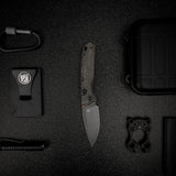 Psyop 299 | Black Norplex UltreX Micarta™ + Destroyer Grey S35VN - A2230