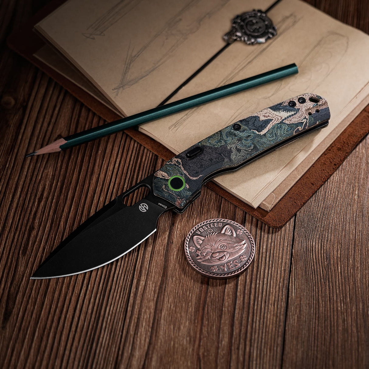 Psyop | Current Micarta + Blackwash Elmax - A2235