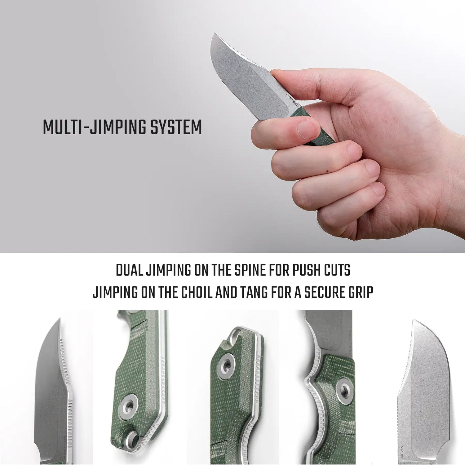 Quokka - Fixed Blade | Green Micarta + 14C289 - D0601