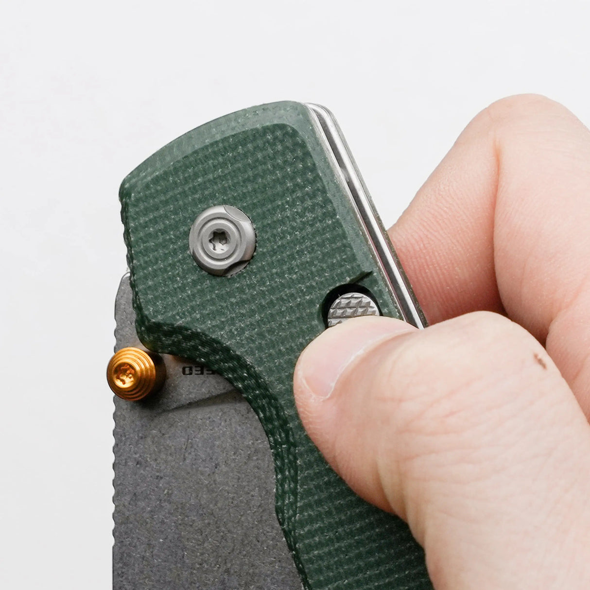 Raccoon 2.0 - Top Liner Lock | Green Micarta + 14C28N Drop Point - A2904