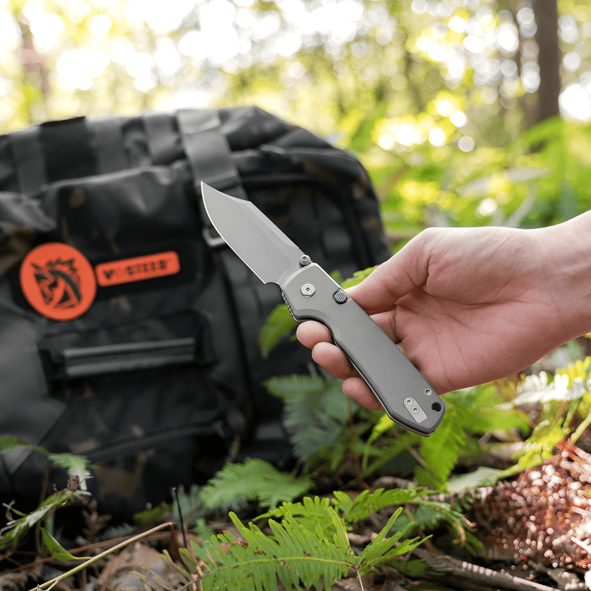 Raccoon  2.0- Top Liner Lock | Grey G10 + Destroyer Grey 14C28N Bowie - A2918