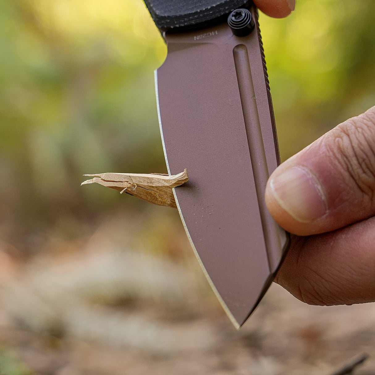 Raccoon 2.0 Top Liner Lock | Black Micarta + Copper Dune 14C28N Sheepsfoot - A2928