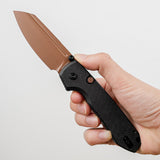 Raccoon 2.0 Top Liner Lock | Black Micarta + Copper Dune 14C28N Sheepsfoot - A2928