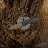 Raccoon 2.0 Top Liner Lock | Black Micarta + Copper Dune 14C28N Sheepsfoot - A2928
