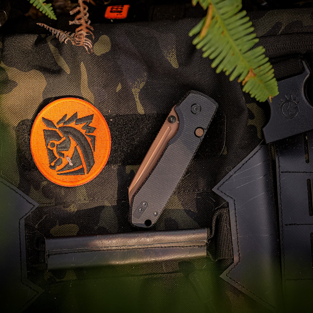 Raccoon 2.0 Top Liner Lock | Black Micarta + Copper Dune 14C28N Sheepsfoot - A2928