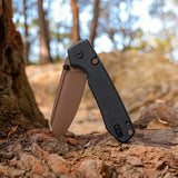 Raccoon 2.0 Top Liner Lock | Black Micarta + Copper Dune 14C28N Sheepsfoot - A2928