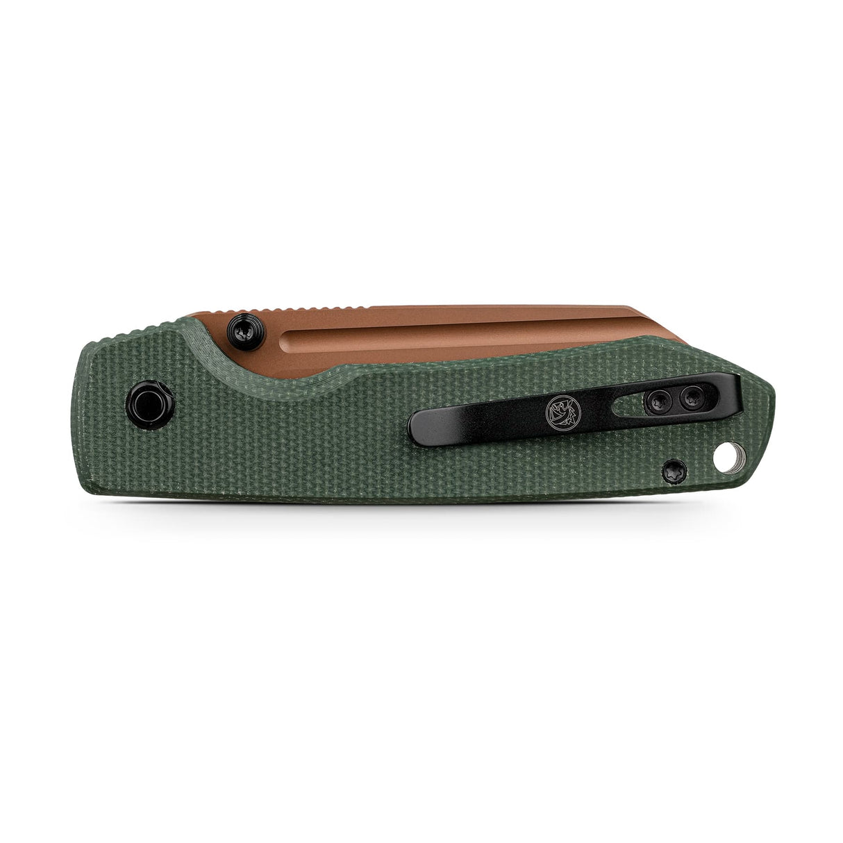Raccoon 2.0 Top Liner Lock | Green Micarta + Copper Dune 14C28N Sheepsfoot - A2929