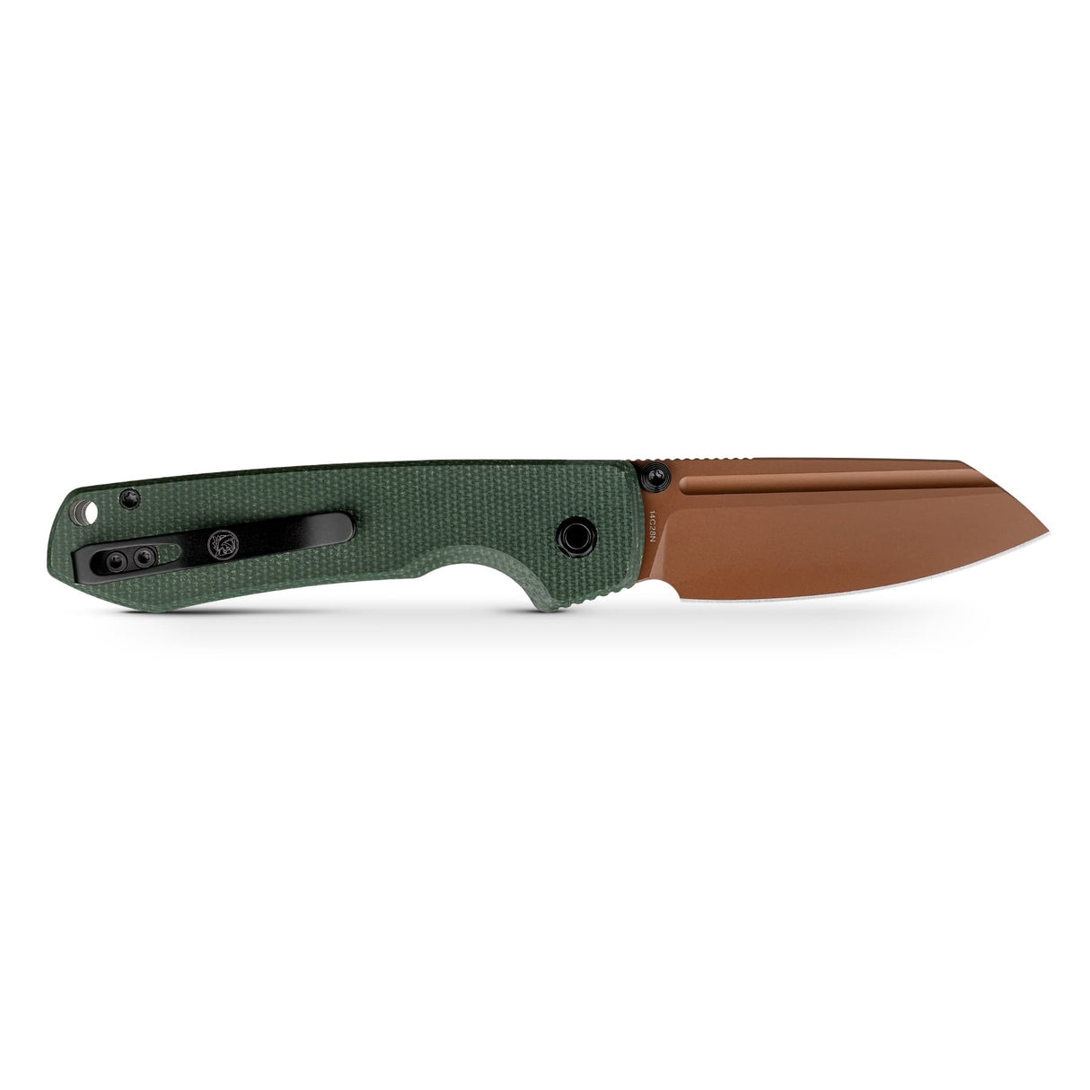 Raccoon 2.0 Top Liner Lock | Green Micarta + Copper Dune 14C28N Sheepsfoot - A2929