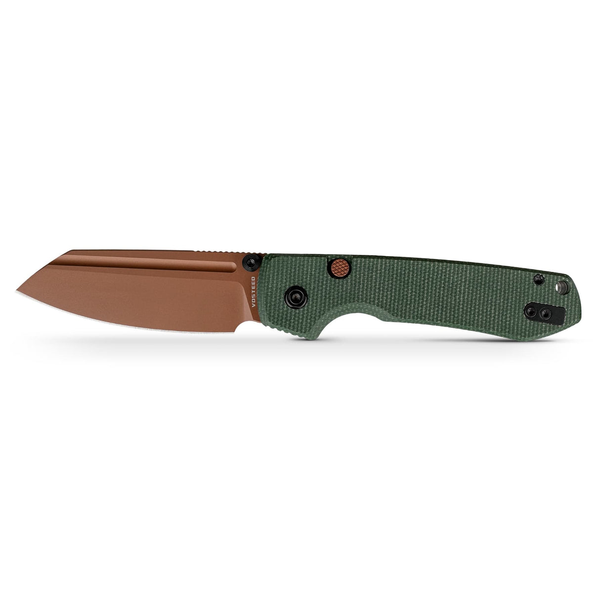Raccoon 2.0 Top Liner Lock | Green Micarta + Copper Dune 14C28N Sheepsfoot - A2929