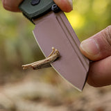 Raccoon 2.0 Top Liner Lock | Green Micarta + Copper Dune 14C28N Sheepsfoot - A2929