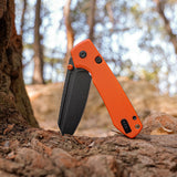Raccoon 2.0 Top Liner Lock | Orange G10 + Blackwash 14C28N Sheepsfoot - A2931