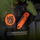 Raccoon 2.0 Top Liner Lock | Orange G10 + Blackwash 14C28N Sheepsfoot - A2931