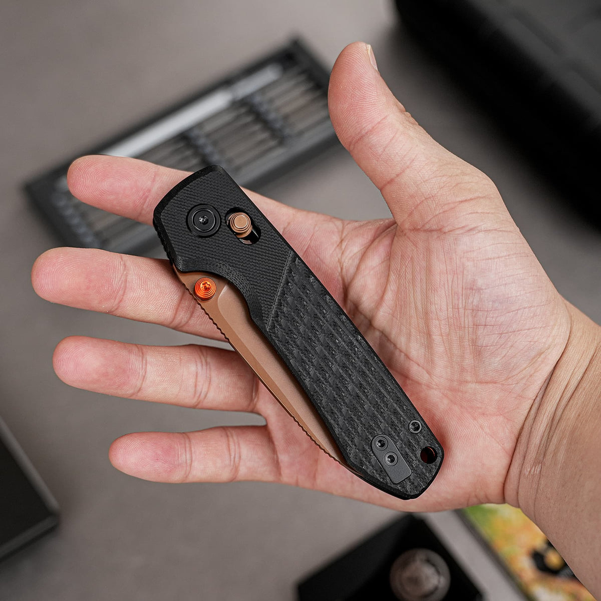 Raccoon Crossbar 2.0 ModSwap™ | Black G10 + Copper Dune Nitro-V - A4901