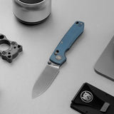 Raccoon TiSlim™ | Blue Ti + Stonewash 154CM