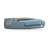 Raccoon V | Blue Titanium + Satin Blade