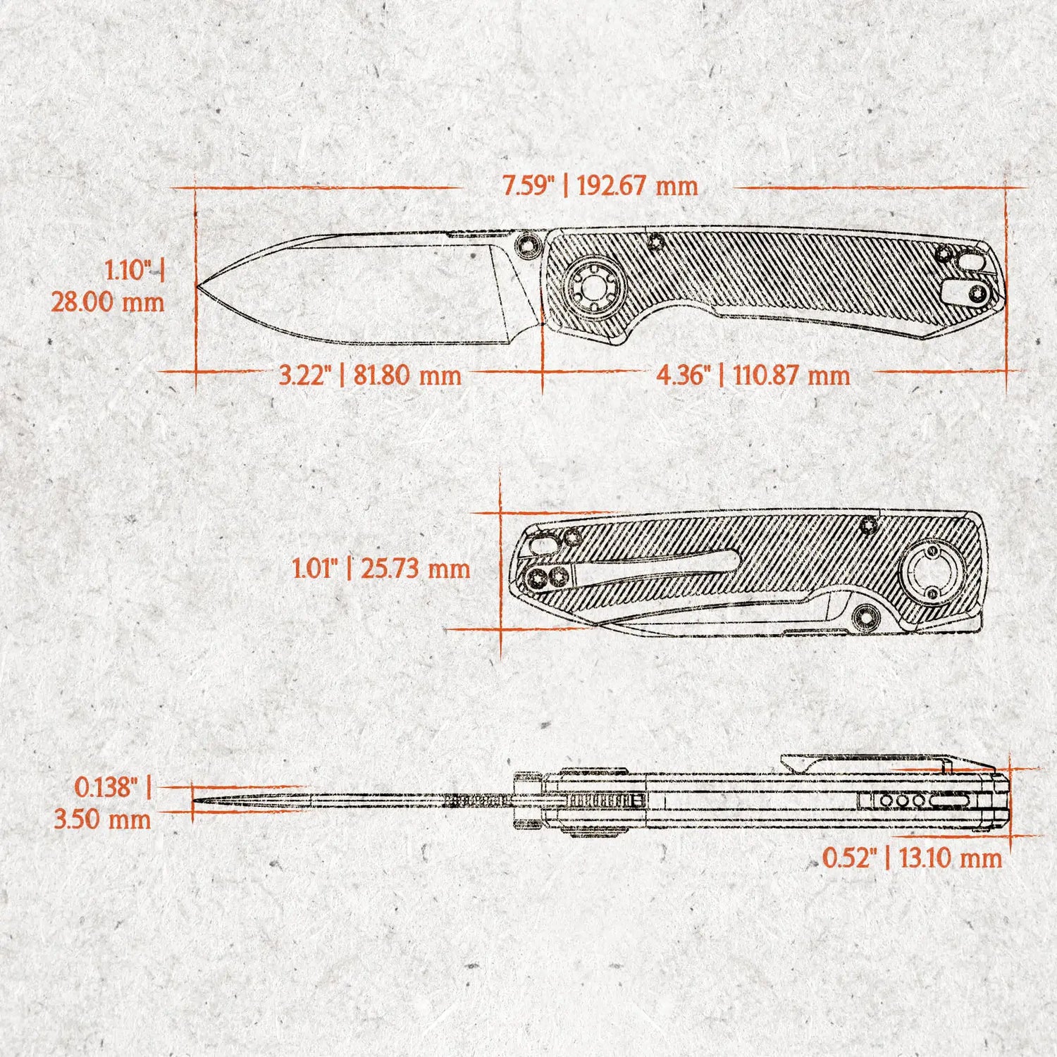 Raccoon V | Grey Titanium + Blackwashed Blade