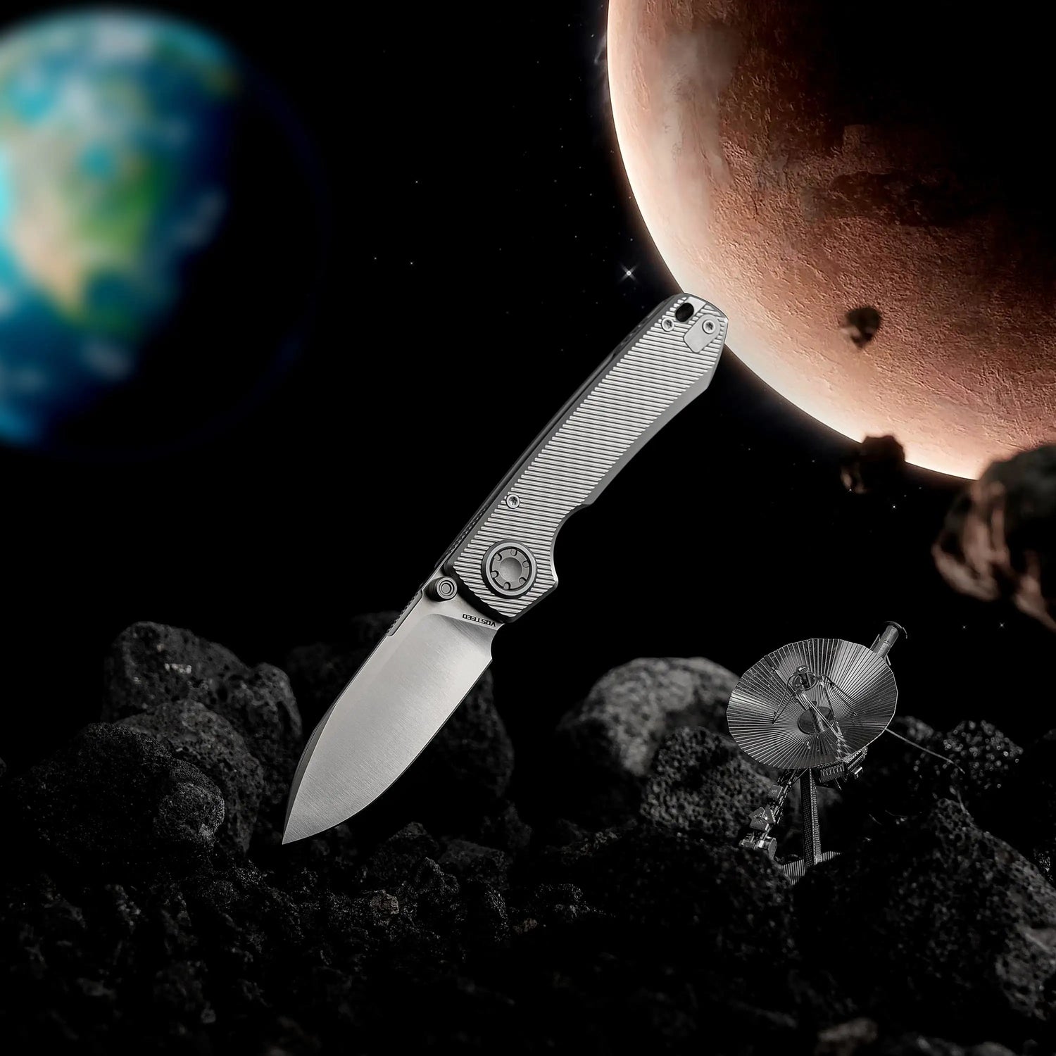 Raccoon V | Dim Grey Titanium + Satin Blade