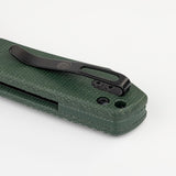 Raccoon - Crossbar Lock | Green Micarta + 14C28N Drop Point - A0540