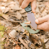 Raccoon - Crossbar Lock | Green Micarta + 14C28N Drop Point - A0540