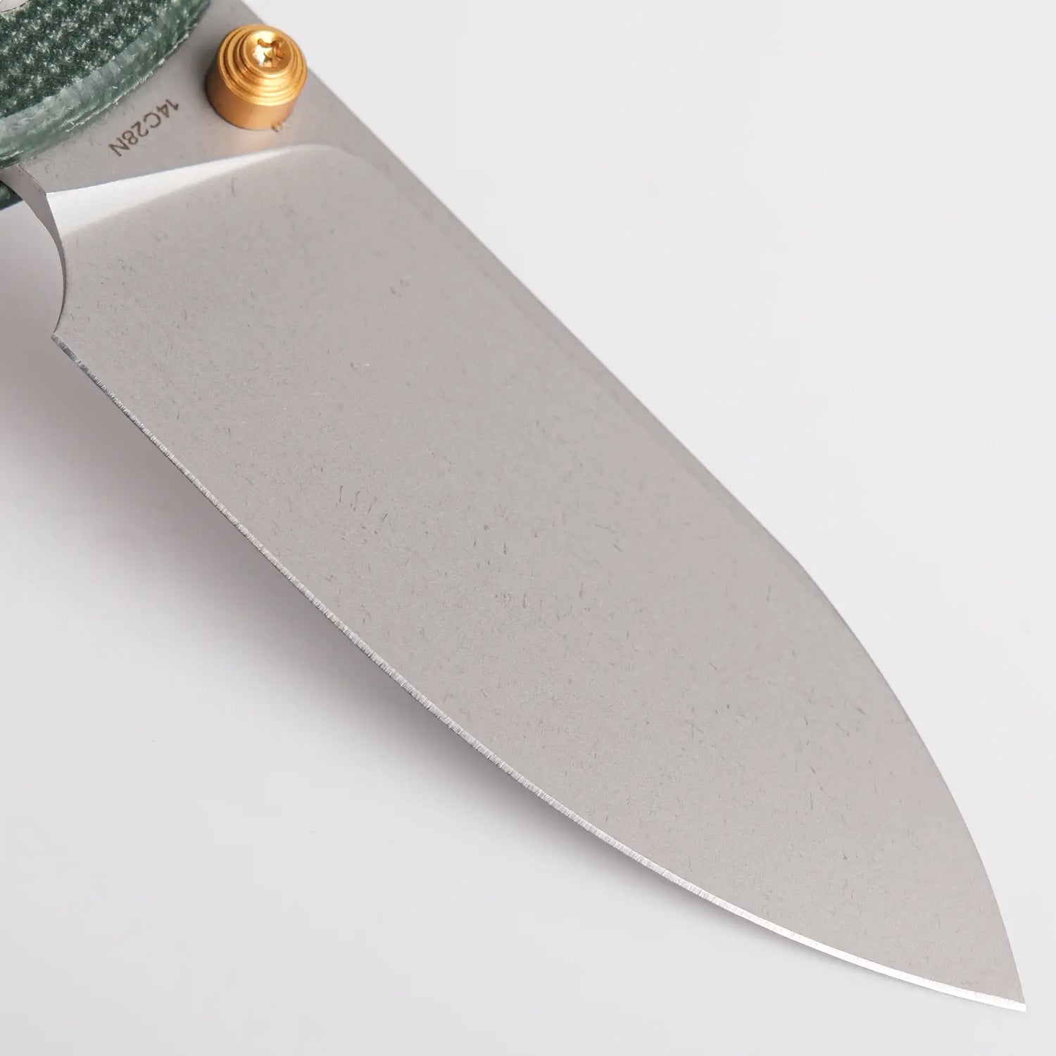 Raccoon - Top Liner Lock | Green Micarta + 14C28N Drop Point - A2904