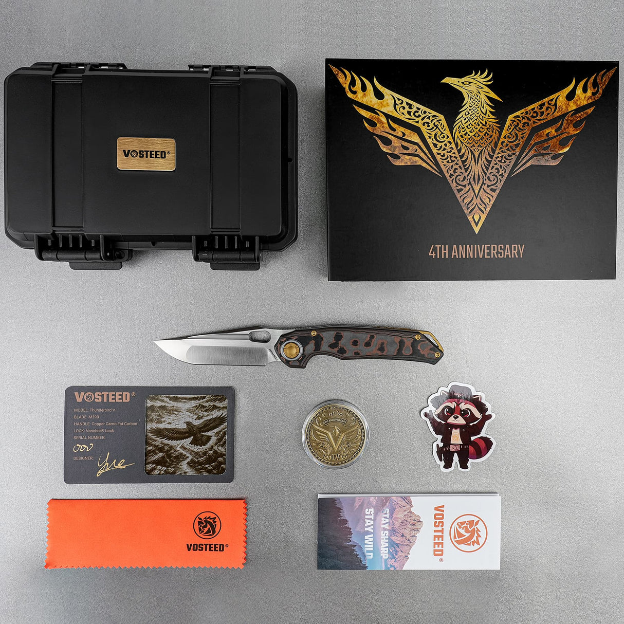 Thunderbird V | FatCarbon Copper Camo + Dual Satin & Bead Blast M390 - A0321