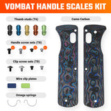 Vombat Handle Scales - Damtanium Camo Carbon