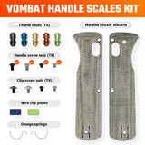 Vombat Handle Scales - Green Norplex UltreX™ Micarta