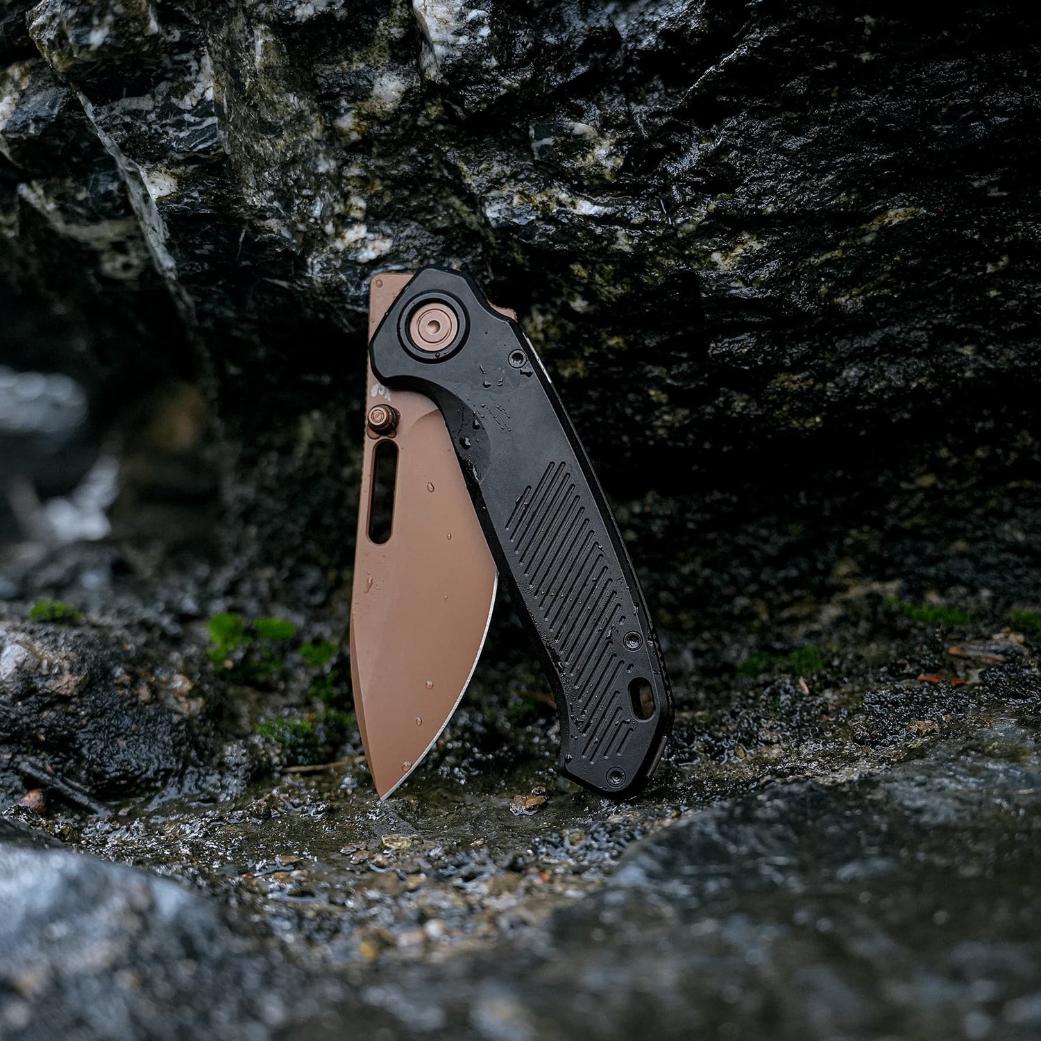 Zander - Vanchor Lock® | Black Aluminium + Copper Dune S35VN - A4601