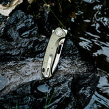 Zander - Vanchor Lock® | Olive Green Aluminium + Stonewash S35VN - A4602