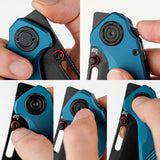 Zander - Vanchor Lock® | Steel Blue Aluminium + Blackwash S35VN - A4603