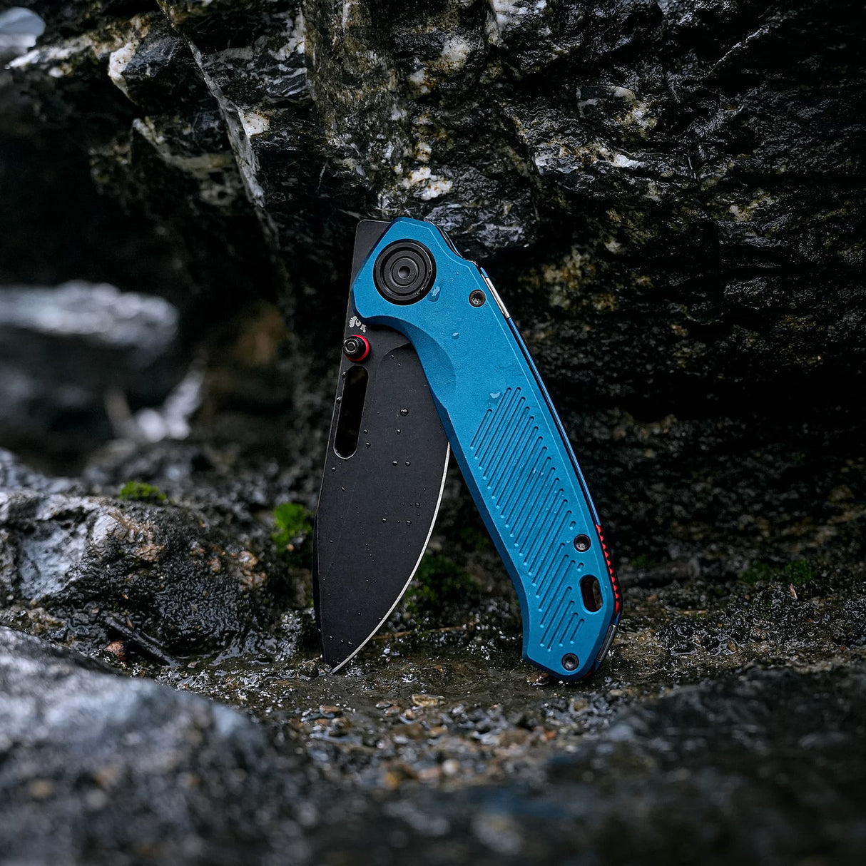 Zander - Vanchor Lock® | Steel Blue Aluminium + Blackwash S35VN - A4603