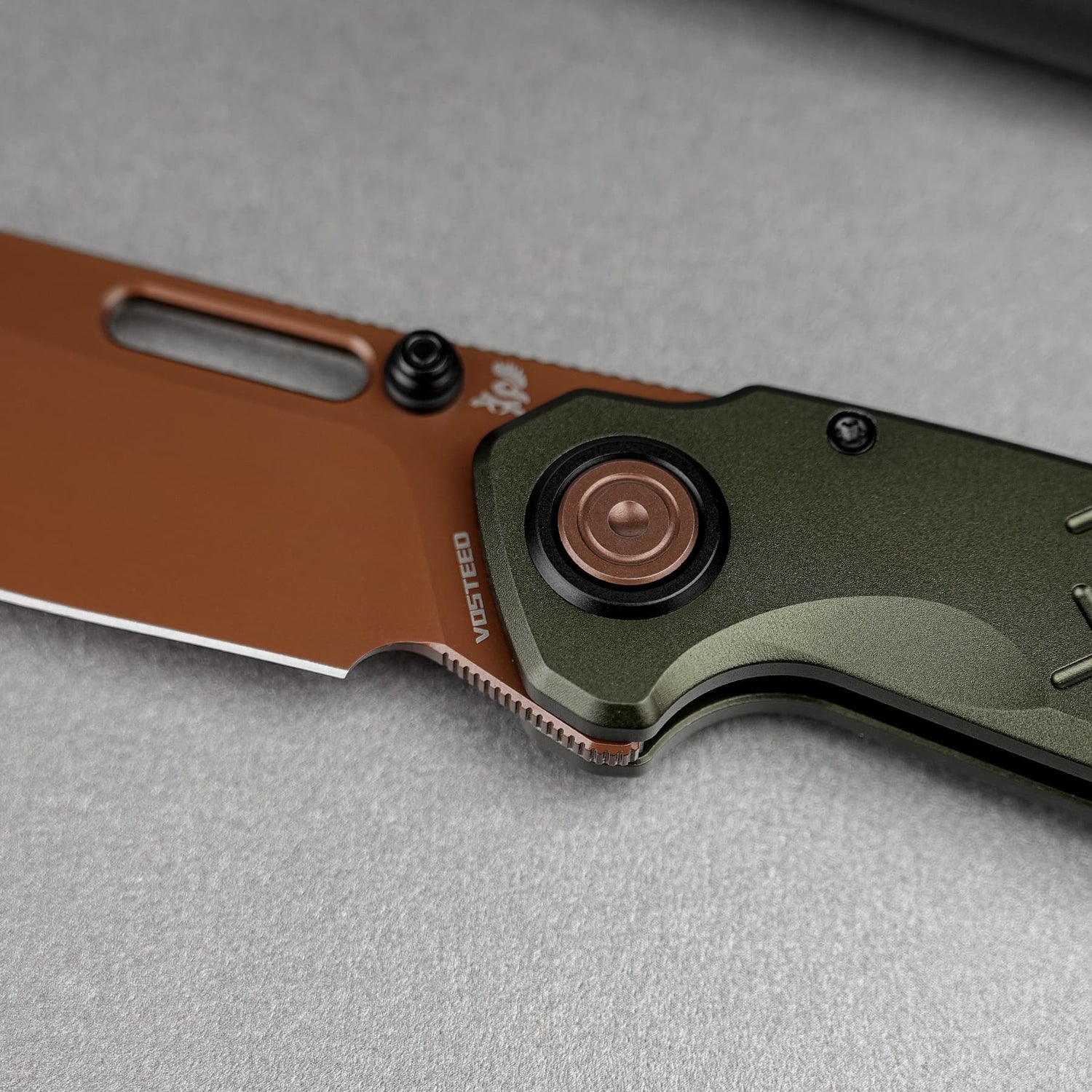 Zander - Vanchor Lock® | Olive Green Aluminium + Coper Dune S35VN - A4604
