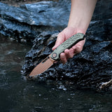 Zander - Vanchor Lock® | Olive Green Aluminium + Coper Dune S35VN - A4604