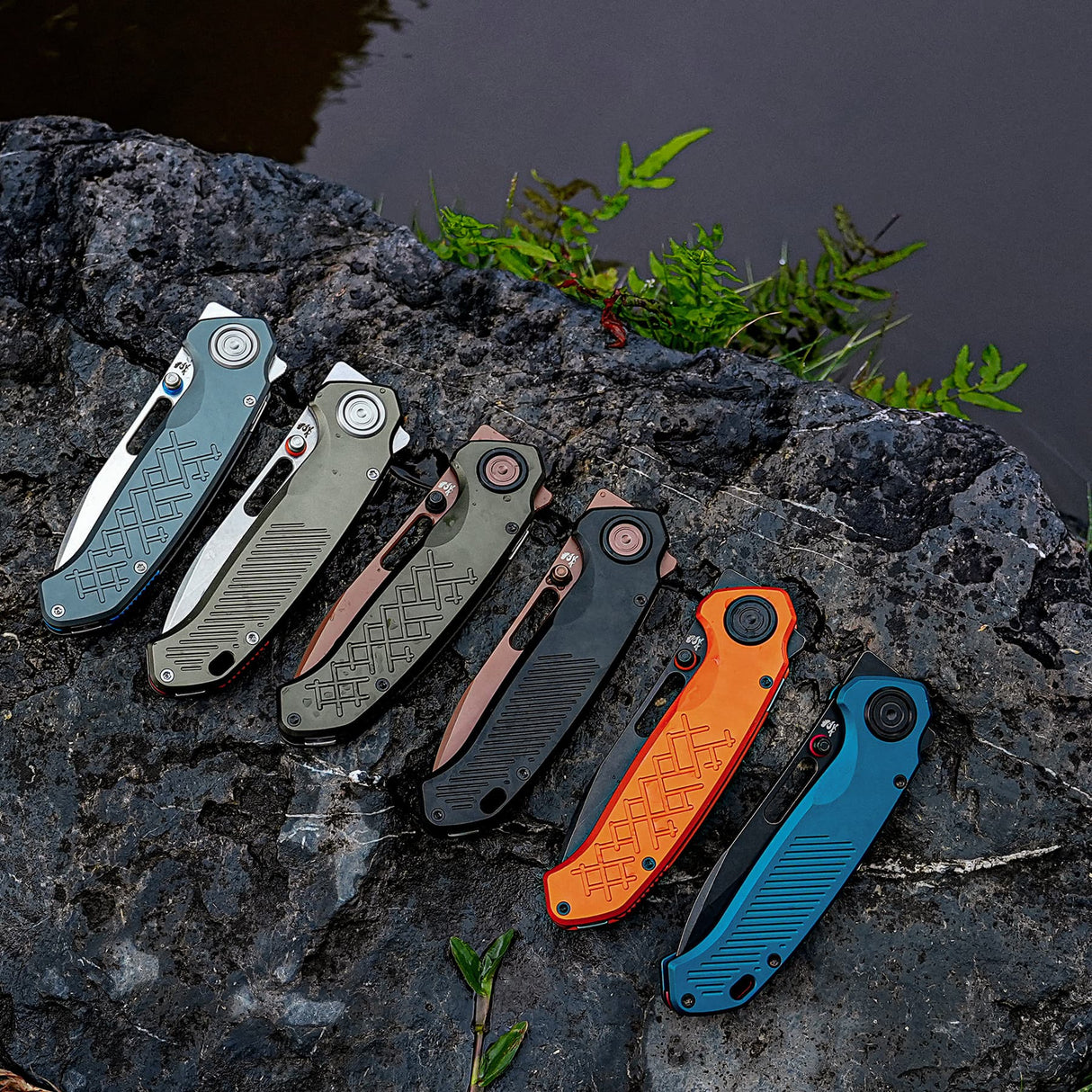 Zander - Vanchor Lock® | Orange Aluminium + Blackwash S35VN - A4606