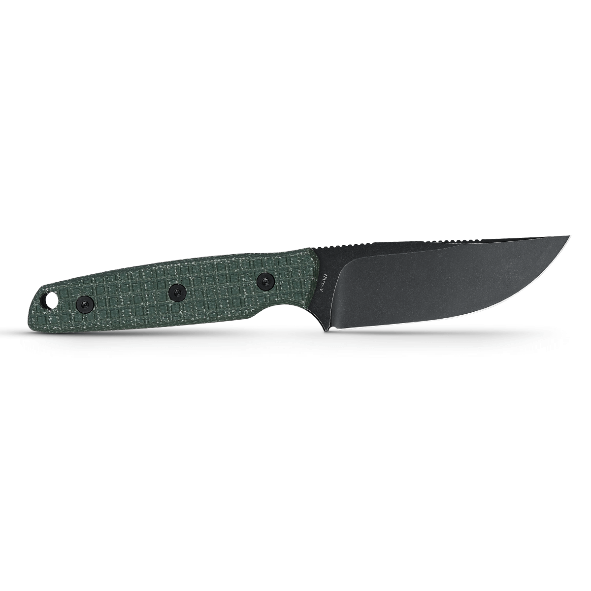 Mink - Fixed Blade | Green Micarta + Blackwashed Nitro-V - D0102