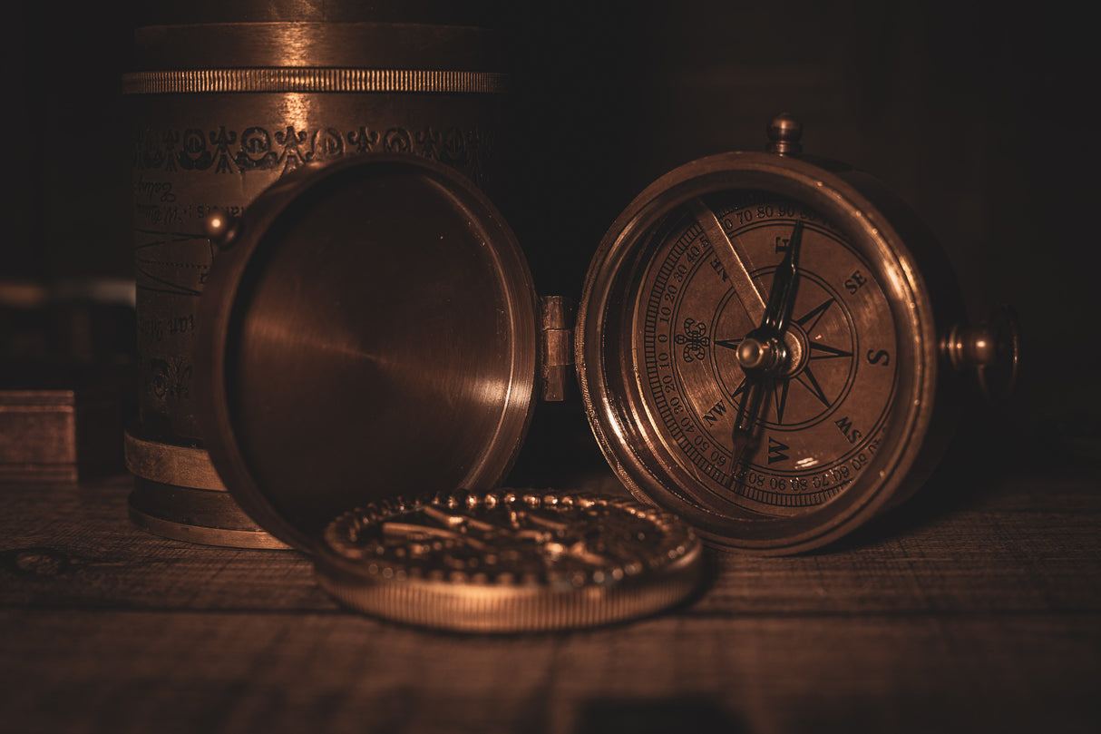 Wave Compass | Engraved Brass