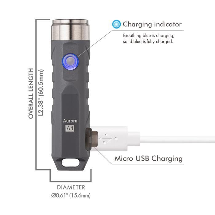 RovyVon | Aurora A1x Polyamide Mini Flashlight, KeychainFlashlight, RovyVon,Adventure Carry